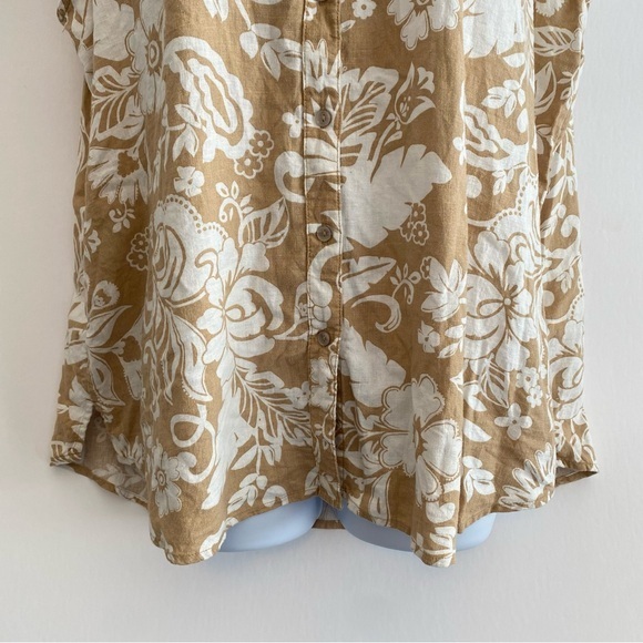 Women's Linen Blend Paisley Floral Top XL Coastal Lightweight Transitional - Picture 3 of 10